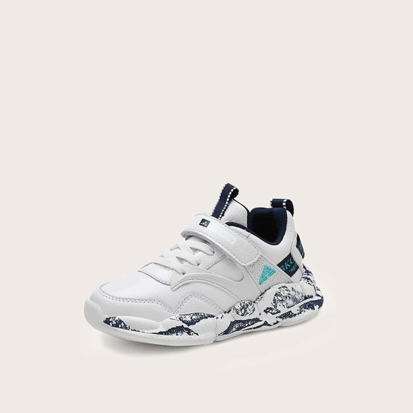 

Boys Random Letter Graphic Velcro Strap Sneakers, White