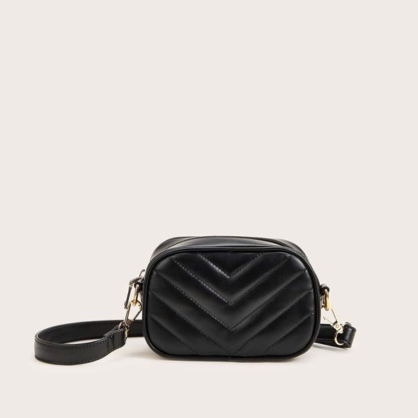 

Chevron Detail Crossbody Bag, Black