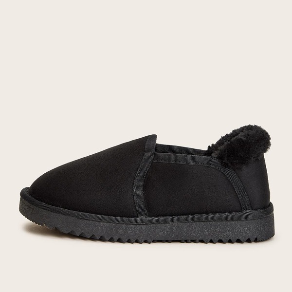 

Contrast Faux Fur Boots, Black