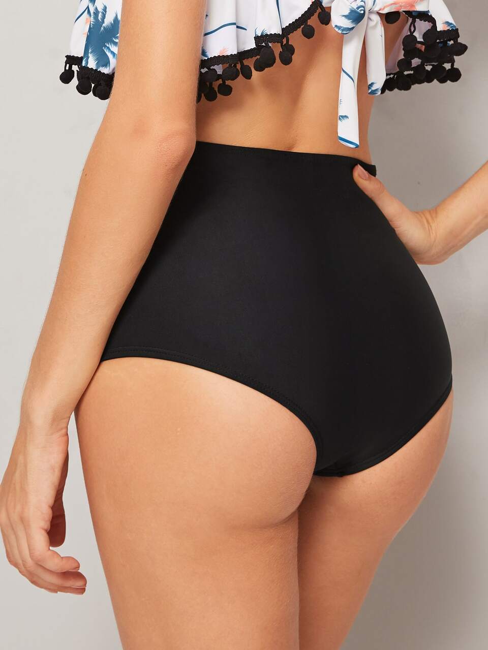 Summer Beach Ruched High Waisted Bikini Panty