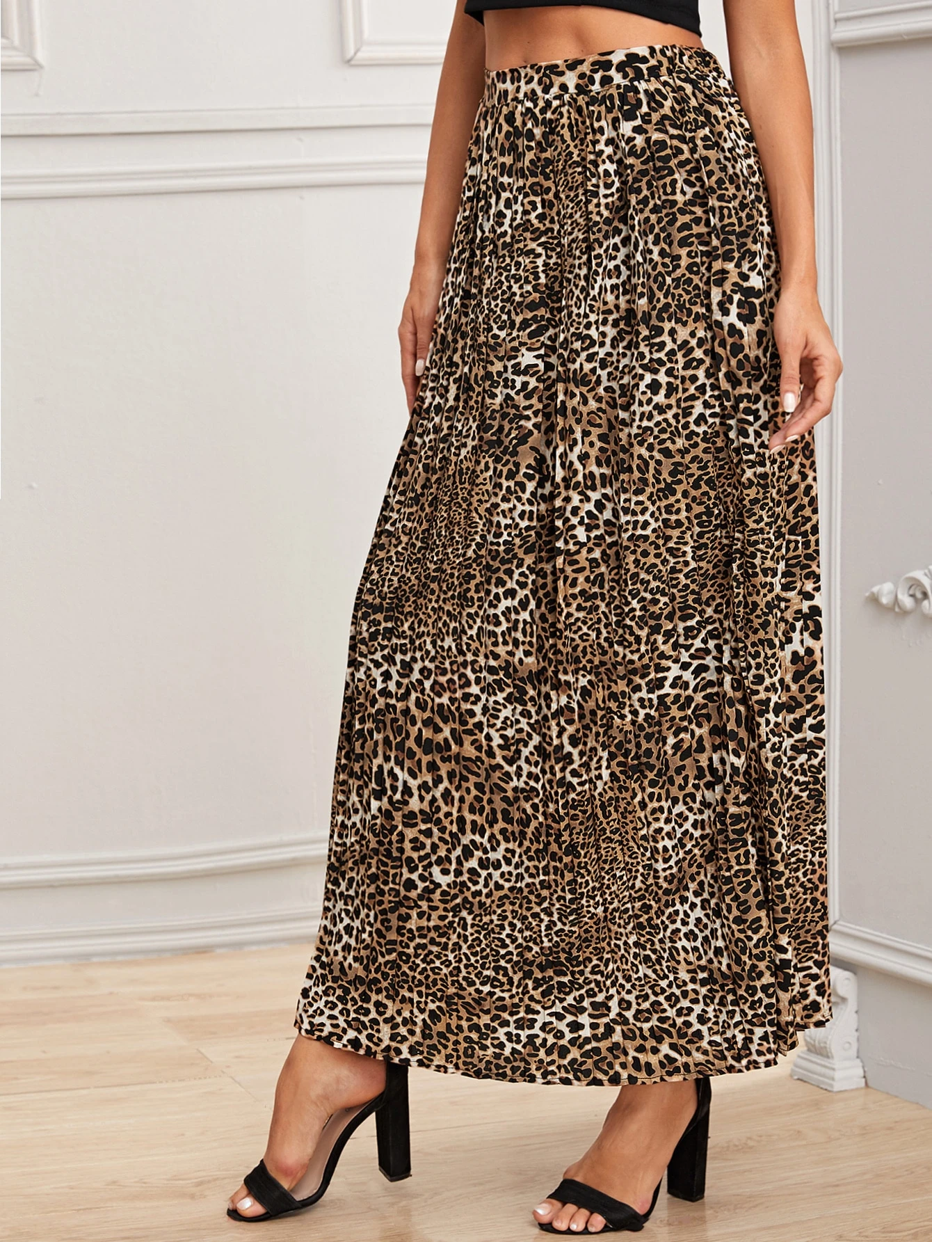 jupe leopard longue