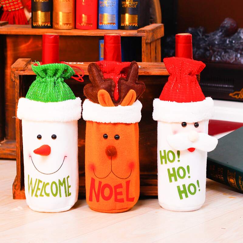 

1pc Christmas Wine Bottle Cover, Multicolor