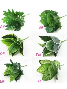 1pc Artificial Leaf, Plastic Green Faux Plant, For Home Decor Gifts Birthday Graduation - Green - View 2