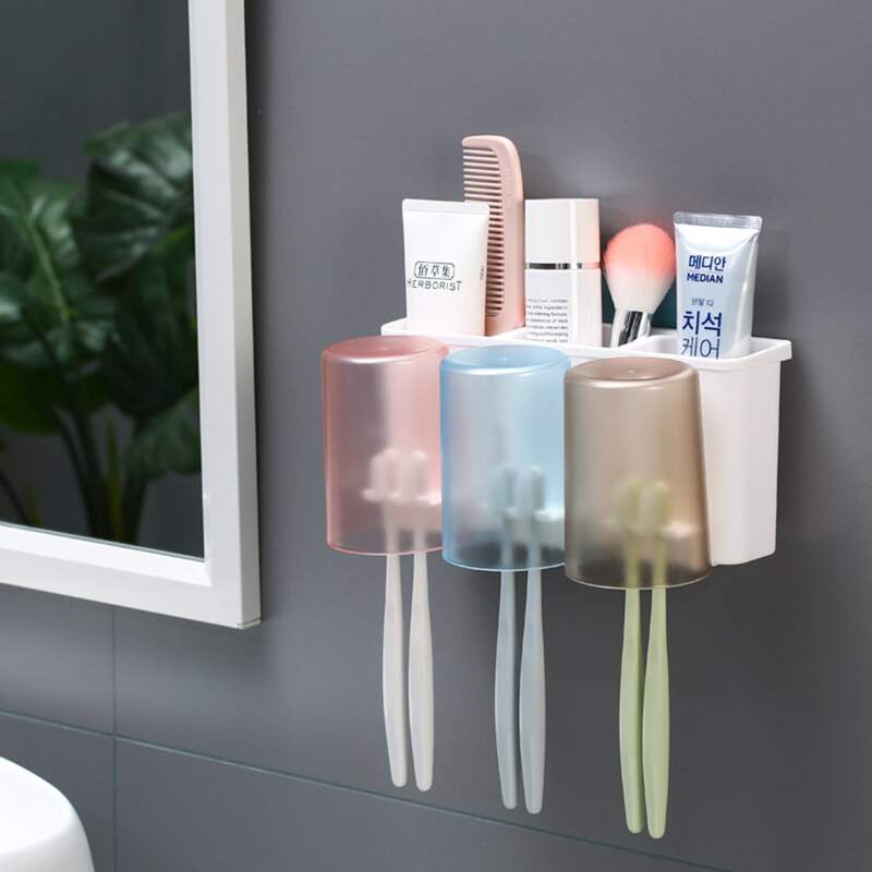 

1pc Wall Mount Toothbrush Holder Set, Multicolor