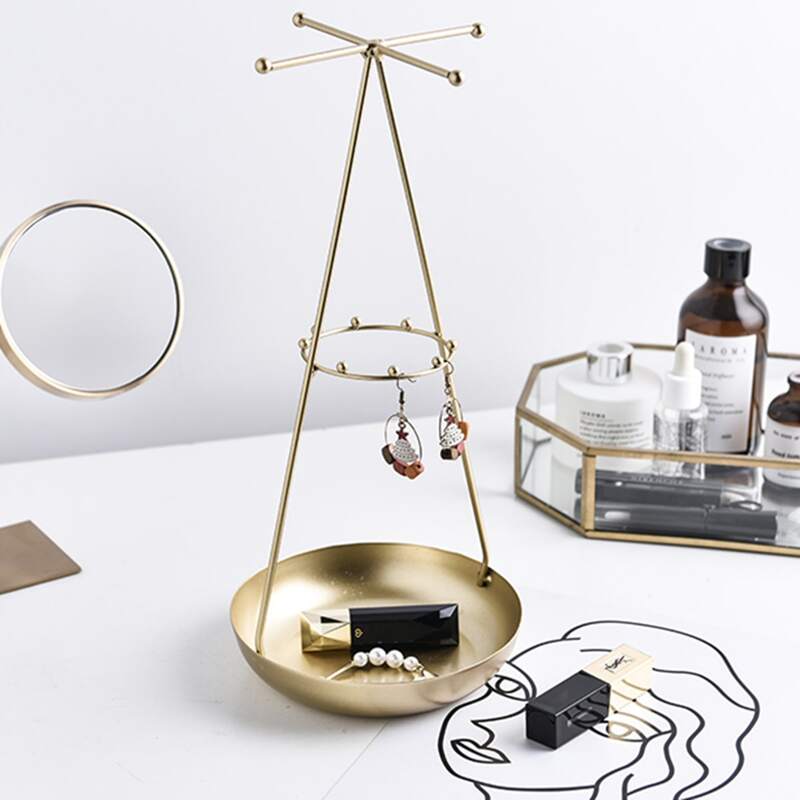 

Metal Jewelry Storage Tray, Gold
