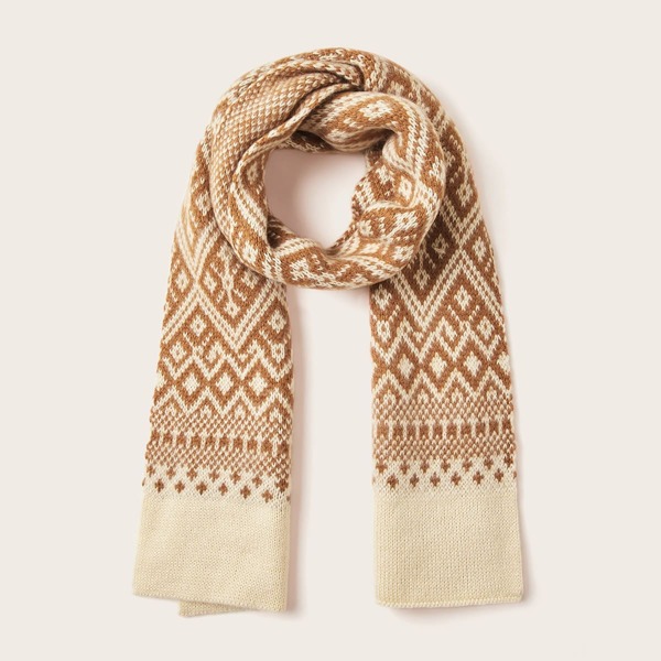 

Toddler Kids Geometric Pattern Scarf, Multicolor