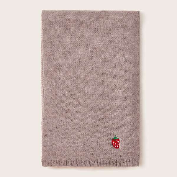 

Toddler Girls Strawberry Embroidery Scarf, Pink