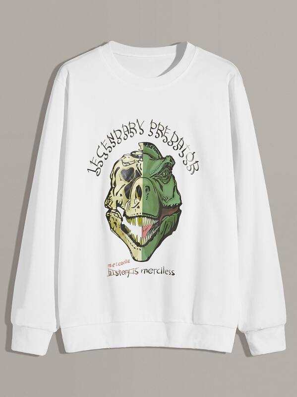 

Men Letter Graphic Sweatshirt, White