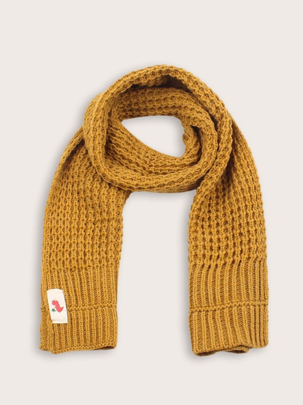 

Kids Dinosaur Pattern Braided Knit Scarf, Ginger