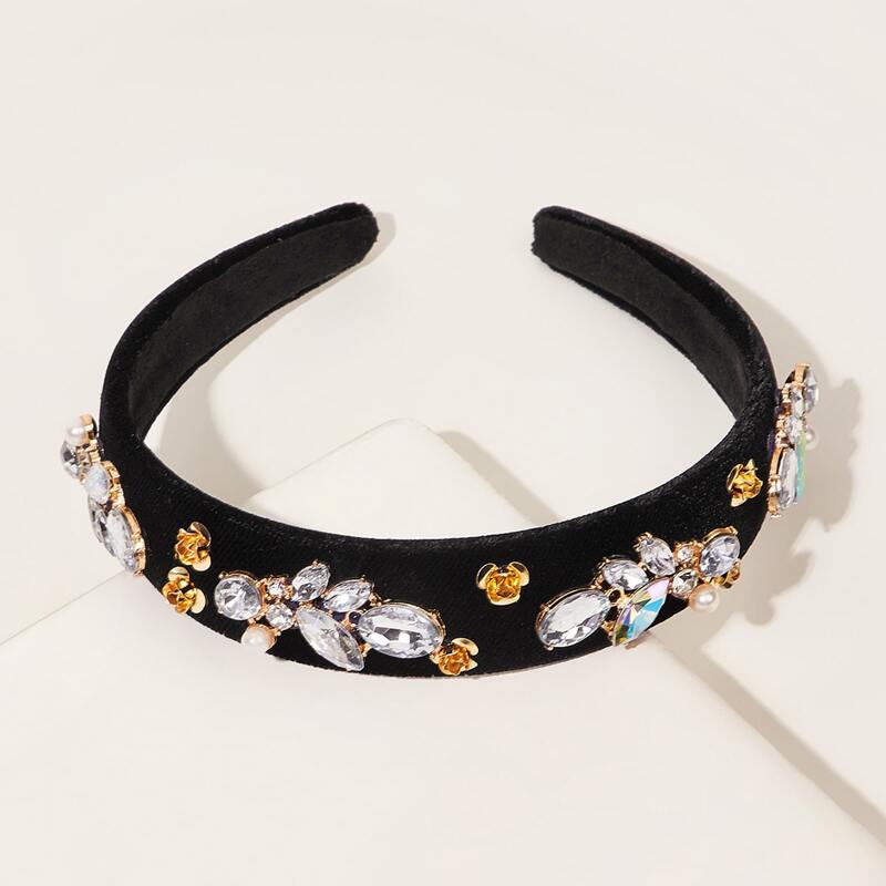 

Metallic Flower & Rhinestone Decor Headband, Multicolor