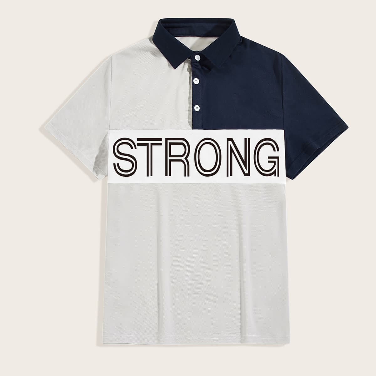 

Guys Letter Graphic Contrast Panel Polo Shirt, Multicolor