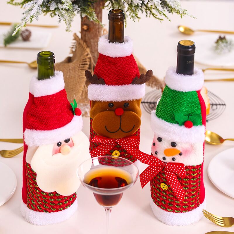 

1pc Christmas Wine Bottle Cover, Multicolor