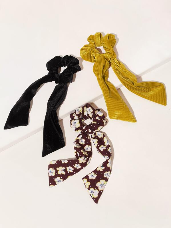

3pcs Ditsy Floral Pattern Scrunchie Scarf, Multicolor