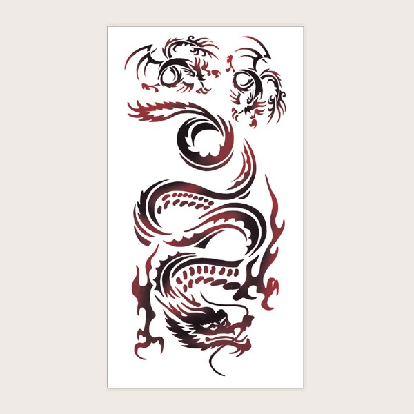 

1sheet Dragon Pattern Tattoo Sticker, Multicolor