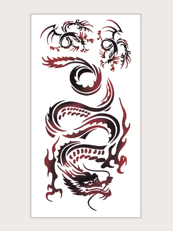 

1sheet Dragon Pattern Tattoo Sticker, Multicolor