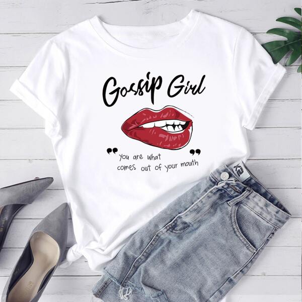 

Mouth & Letter Graphic Tee, White