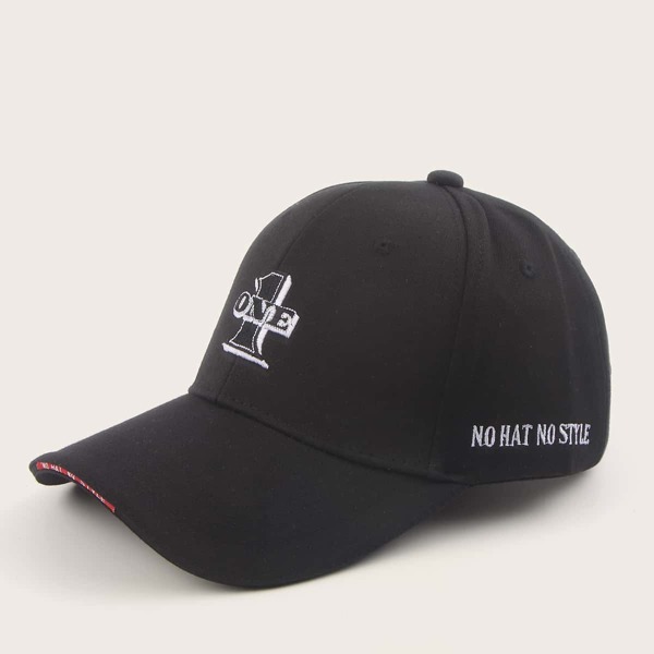 

Men Number Embroidery Baseball Cap, Black