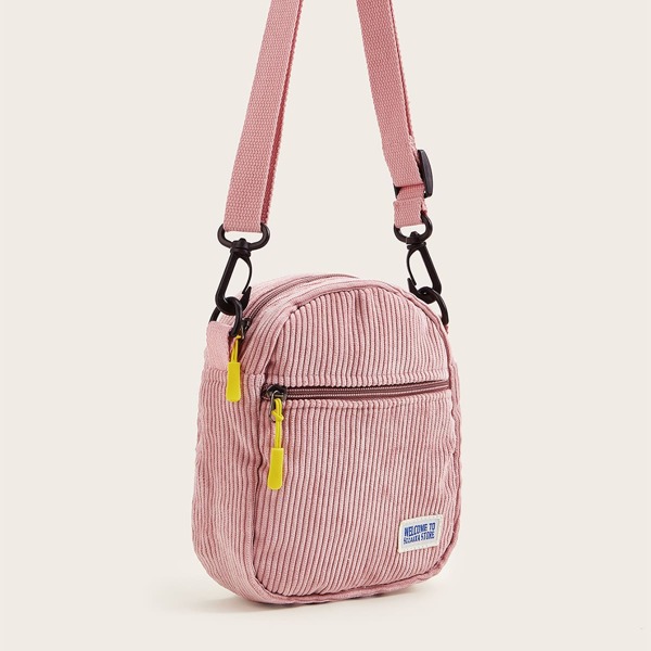 

Ribbed Crossbody Bag, Dusty pink