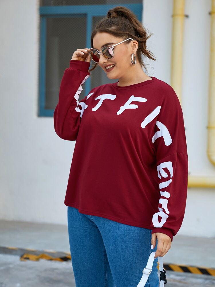 Plus Slogan Graphic Pullover
