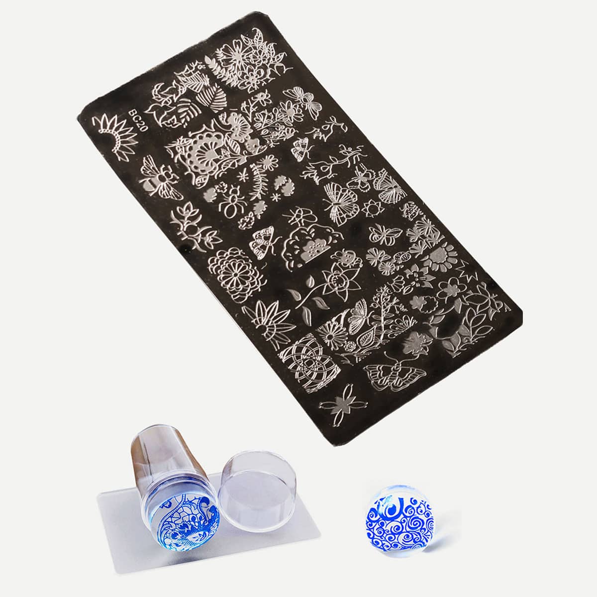 

3pcs Nail Art Printing Steel Plate, Silver