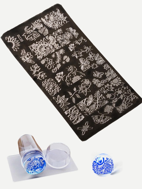 

3pcs Nail Art Printing Steel Plate, Silver