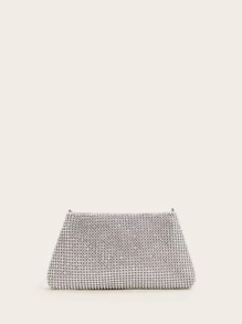 Quyến rũ, thanh lịch, tinh tế, yên tĩnh lấp lánh lấp lánh, sequin, sang trọng, chi tiết kim cương giả nhỏ sáng bóng Túi buổi tối dành cho cô gái dự tiệc, phụ nữ, cô dâu Hoàn hảo cho bữa tiệc, đám cưới, vũ hội, bữa tối / tiệc - Bạc - Xem 4