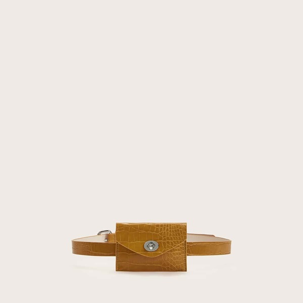 

Mini Twist Lock Croc Fanny Pack, Yellow