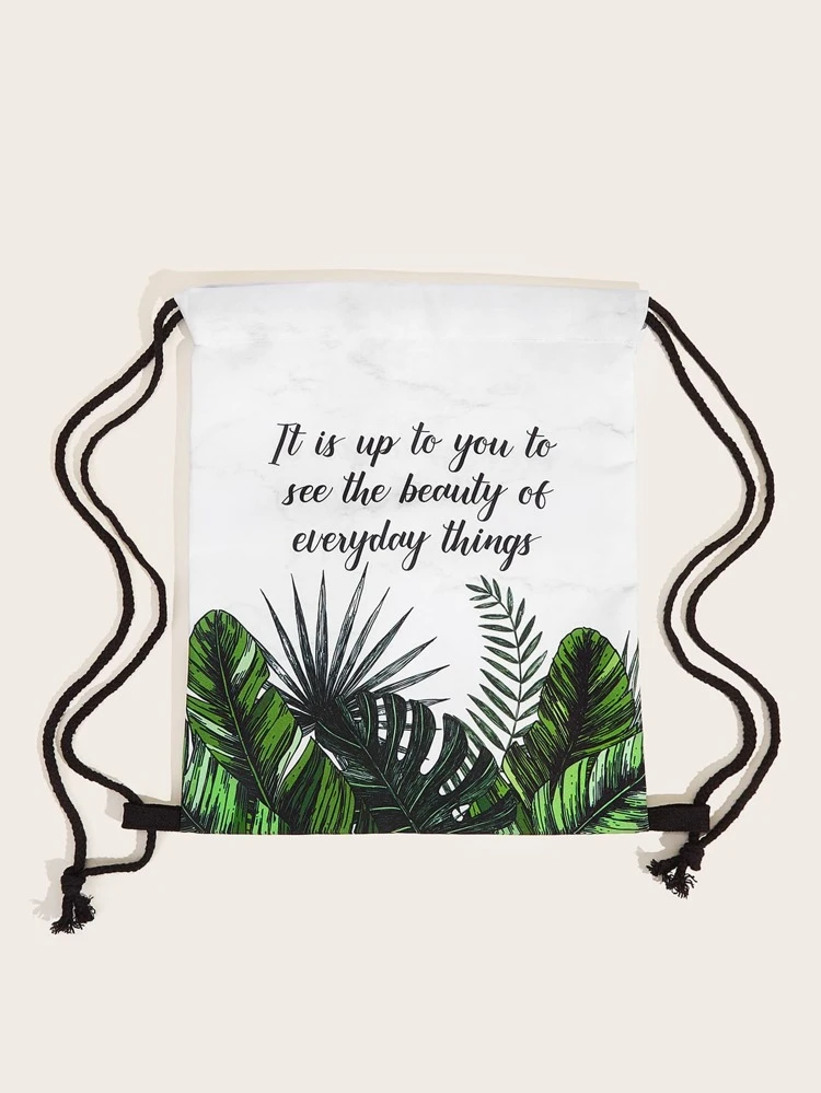 Vitt Dragsko Brev Boho Ryggsäck | SHEIN SE Vitt Dragsko Brev Boho Ryggsäck | SHEIN SE