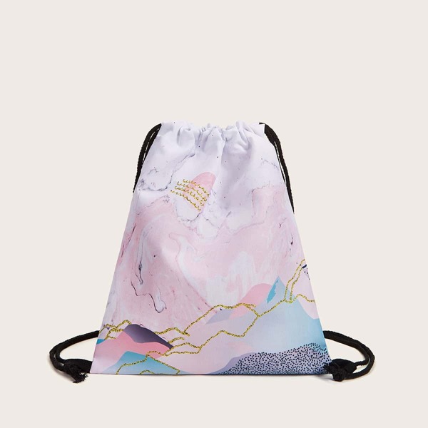 

Abstract Pattern Drawstring Backpack, Multicolor