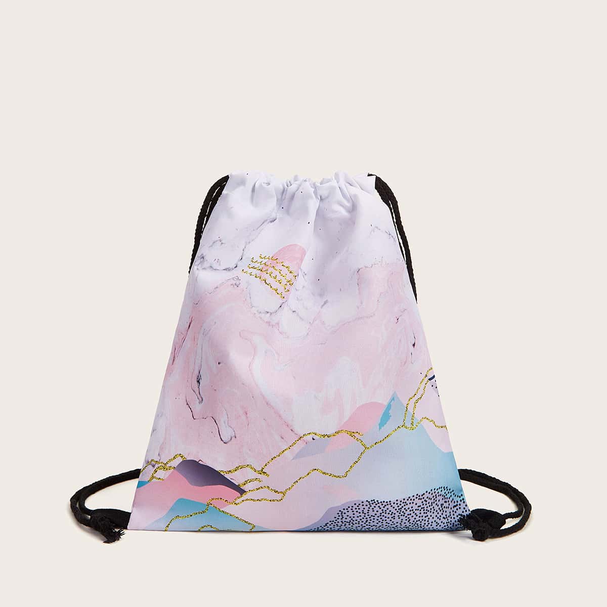 

Abstract Pattern Drawstring Backpack, Multicolor