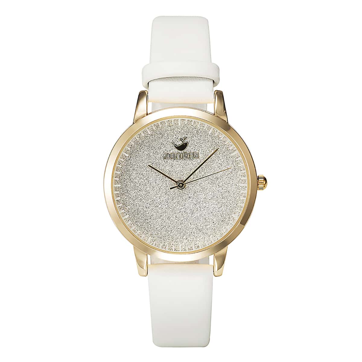 

Leather Strap Glitter Dial Watch