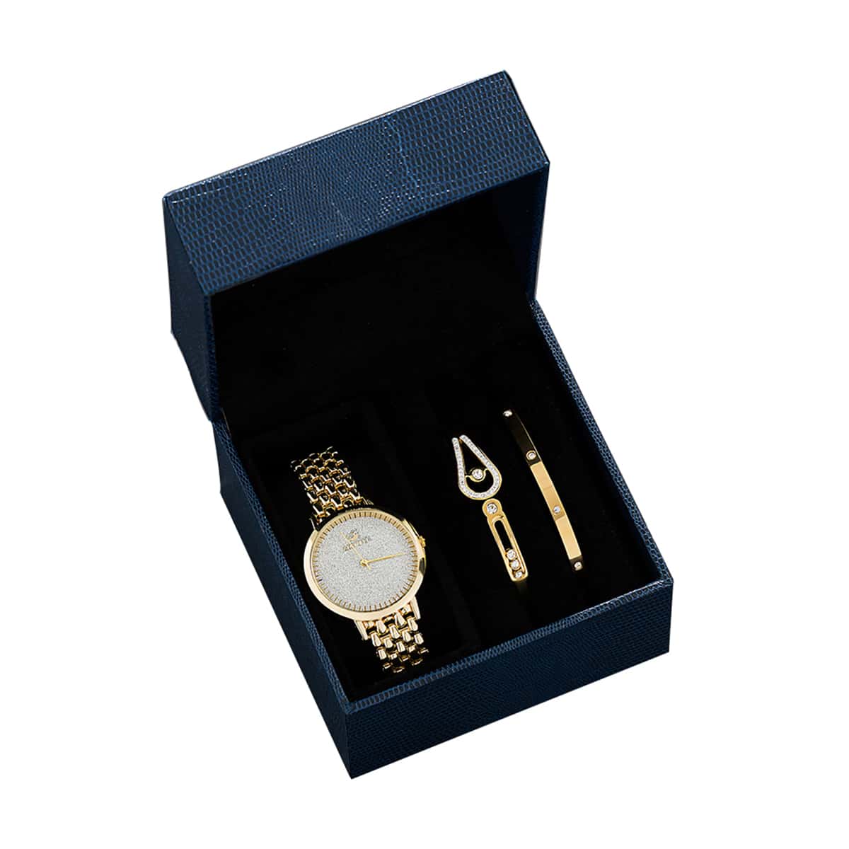 

1pc Glitter Dial Watch & 2pcs Bracelet