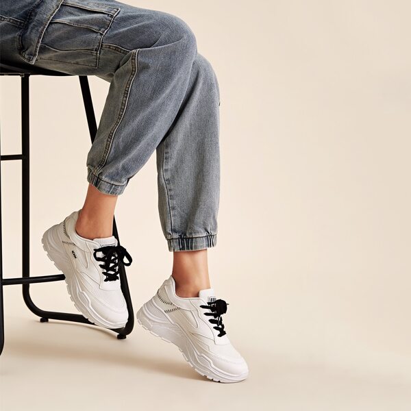 

Letter Graphic Chunky Sneakers, White