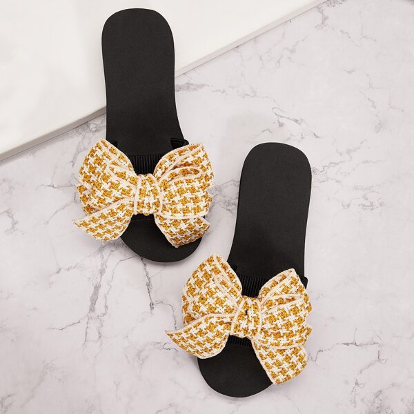 

Bow Decor Open Toe Slippers, Yellow
