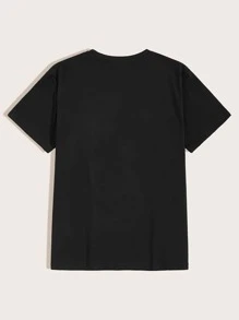 Manfinity Hypemode Áo thun nam cổ tròn họa tiết tay - màu đen - Xem 2