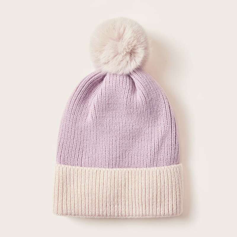 

Fluffy Pom Pom Decor Knit Beanie, Multicolor