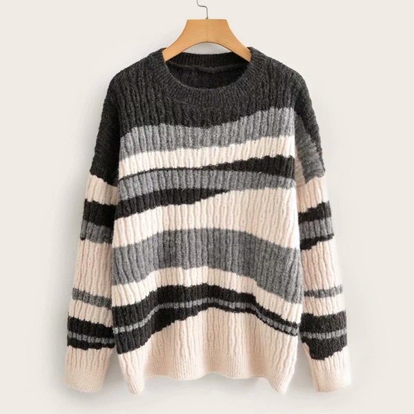 

Colorblock Drop Shoulder Sweater, Multicolor