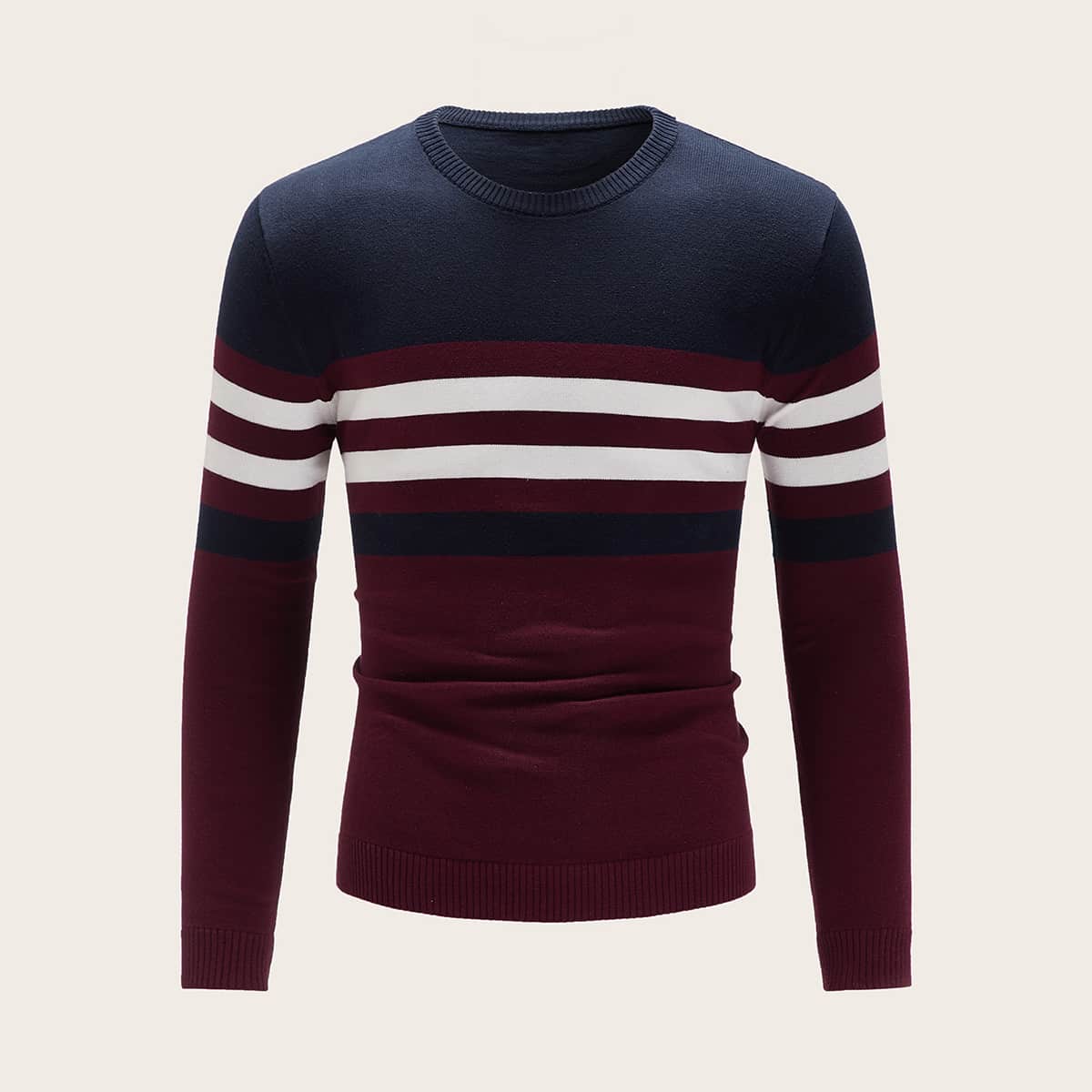 

Guys Color-block Stripe Jumper, Multicolor