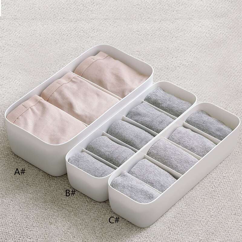 

1pc Solid Plastic Underwear Storage Box