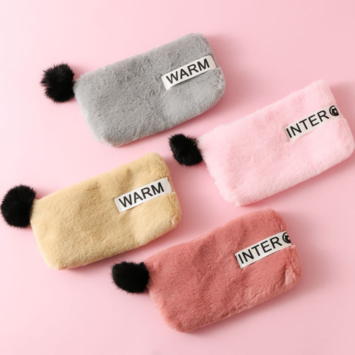 

1pc Random Cute Plush Cosmetic Storage Bag, Multicolor