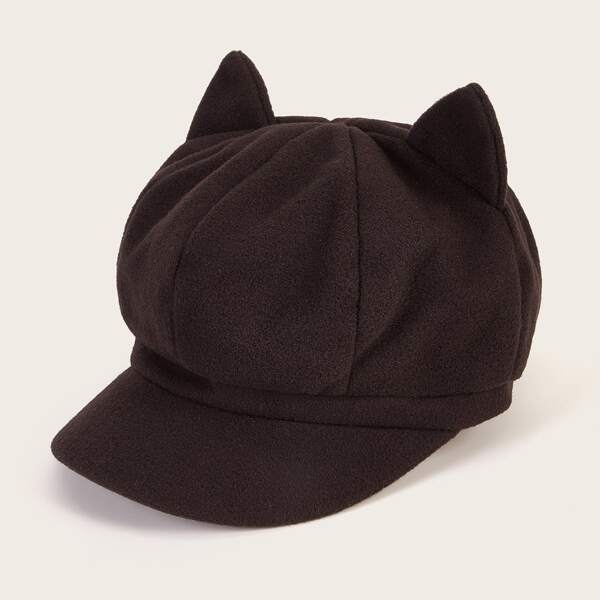 

Kids Ear Decor Baker Boy Hat, Black