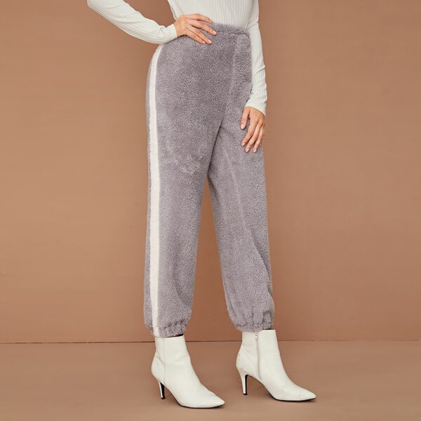 

Colorblock Elastic Cuff Sweatpants, Grey