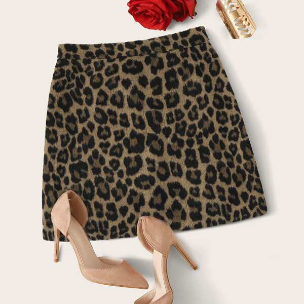 

Cheetah Print Zip Back Mini Skirt, Multicolor