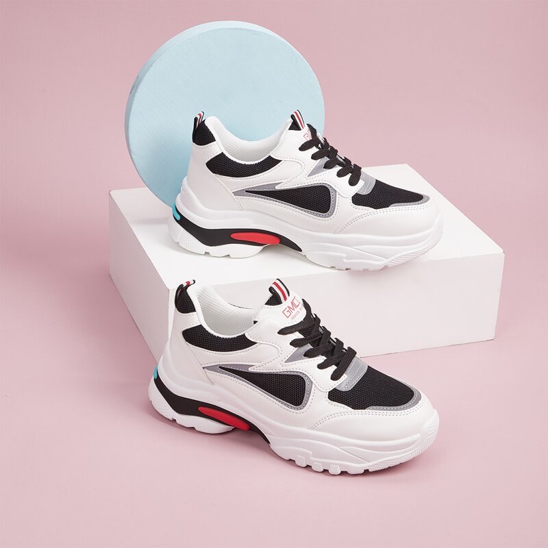 

Colorblock Lace-up Chunky Sneakers, Multicolor