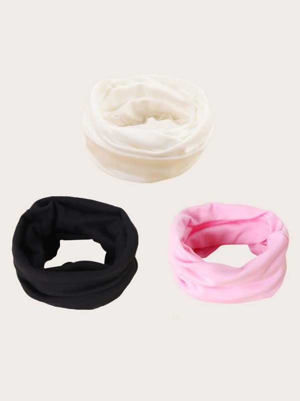 

3pcs Toddler Kids Solid Scarf, Multicolor