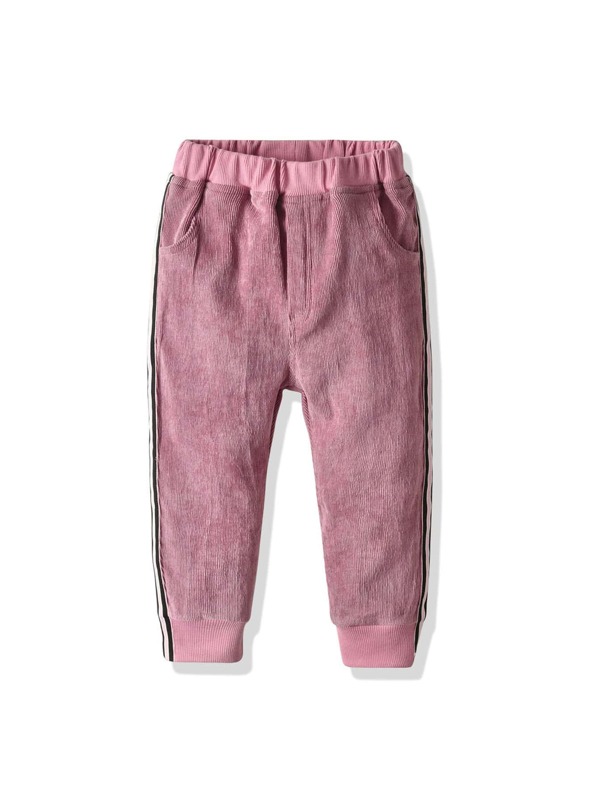 

Toddler Boys Corduroy Side Striped Sweatpants, Pink