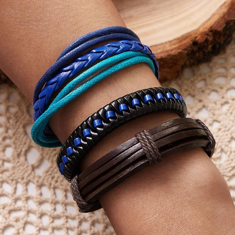 

3pcs Braided Bracelet, Multicolor