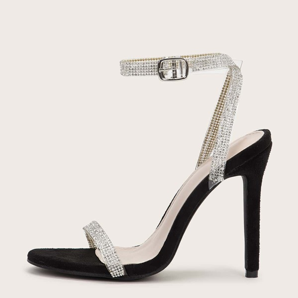 

Two Part Rhinestone Decor Stiletto Heels, Multicolor