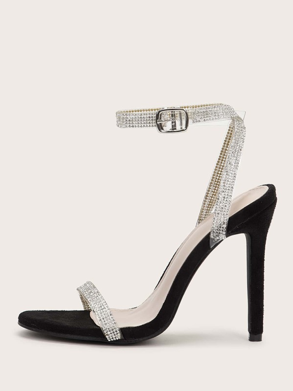

Two Part Rhinestone Decor Stiletto Heels, Multicolor