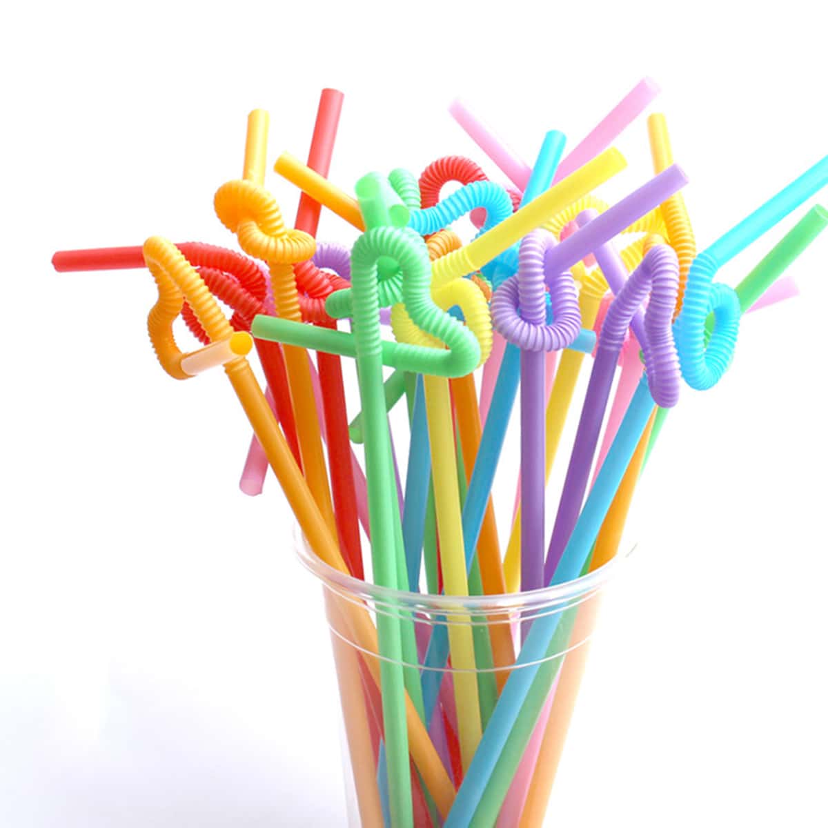 

100pcs Random Color Straw, Multicolor